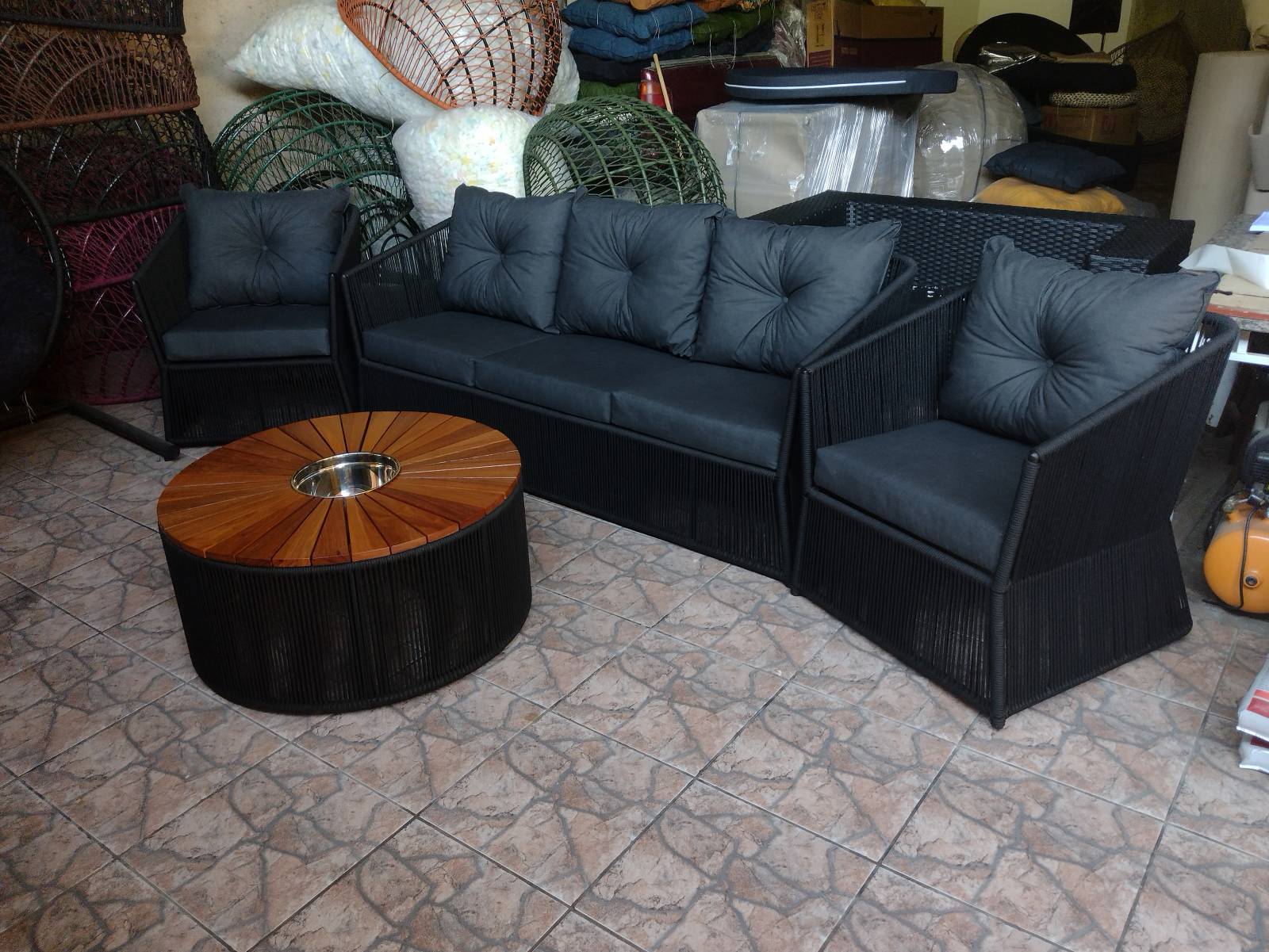 Conjunto de sofá Italia com champanheira - Deck & Decor