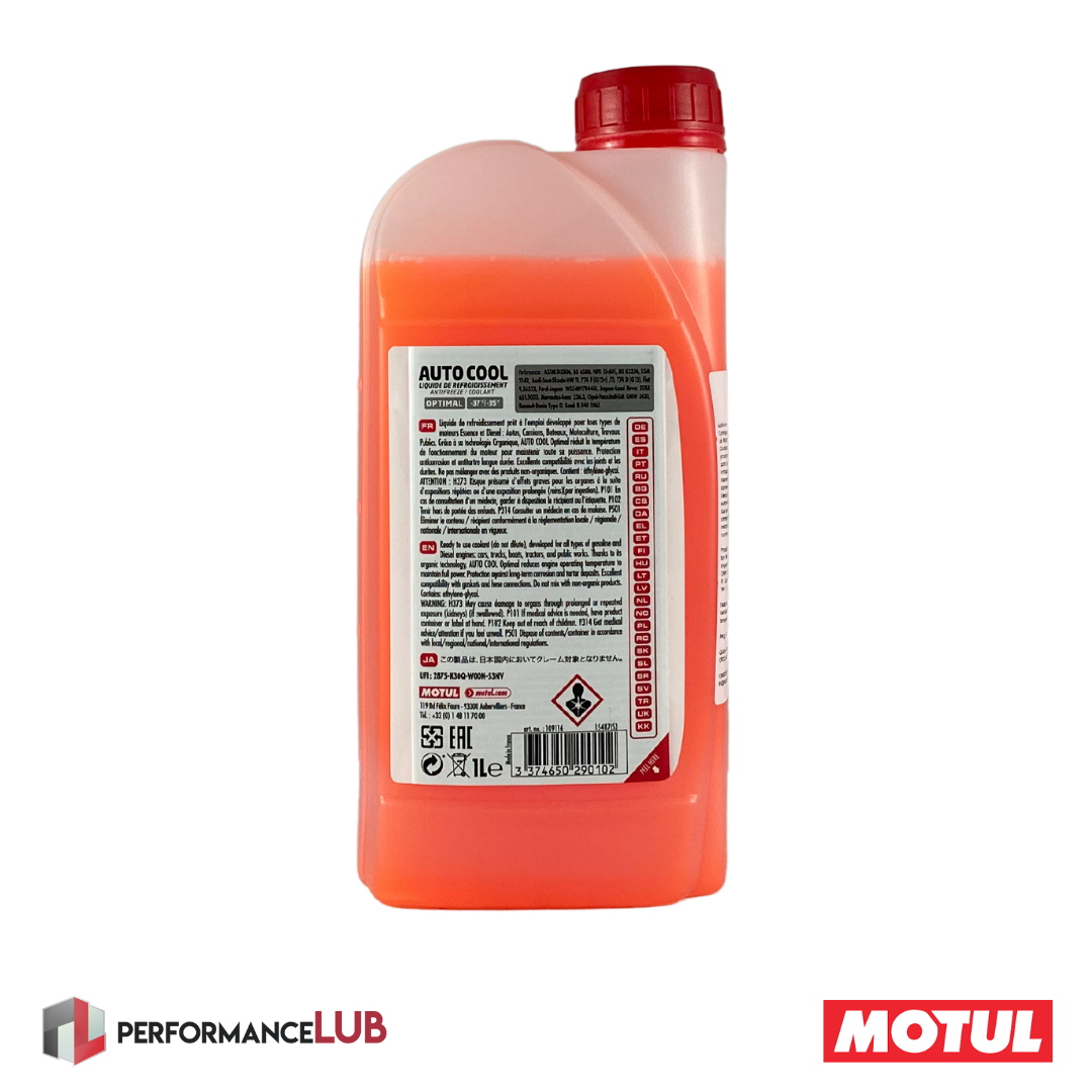 Motul Auto Cool Optimal (Pronto uso) - 1 litro - PerformanceLUB Lubrificantes Premium