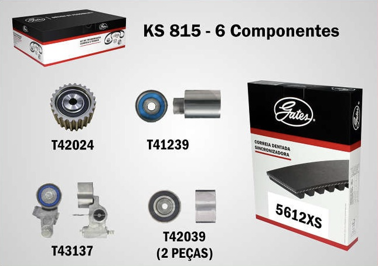 Kit de correia dentada e tensor - Gates - KS815 - PerformanceLUB Lubrificantes Premium