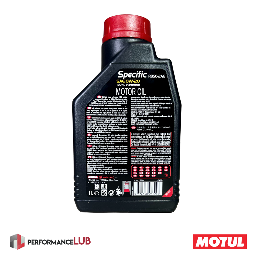 Motul Specific 0W20 (RBS0-2AE) - 1 litro - PerformanceLUB Lubrificantes Premium