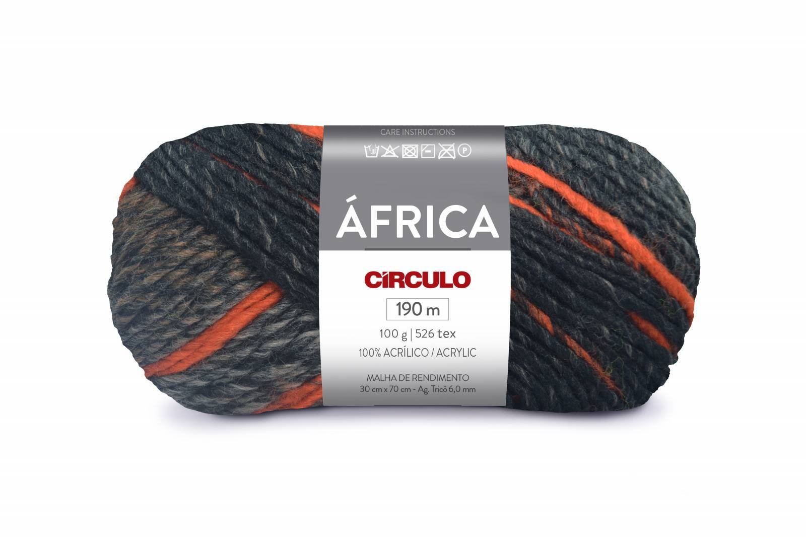 Lã África cor 9555 Vulcão - BAÚ DA VOVÓ