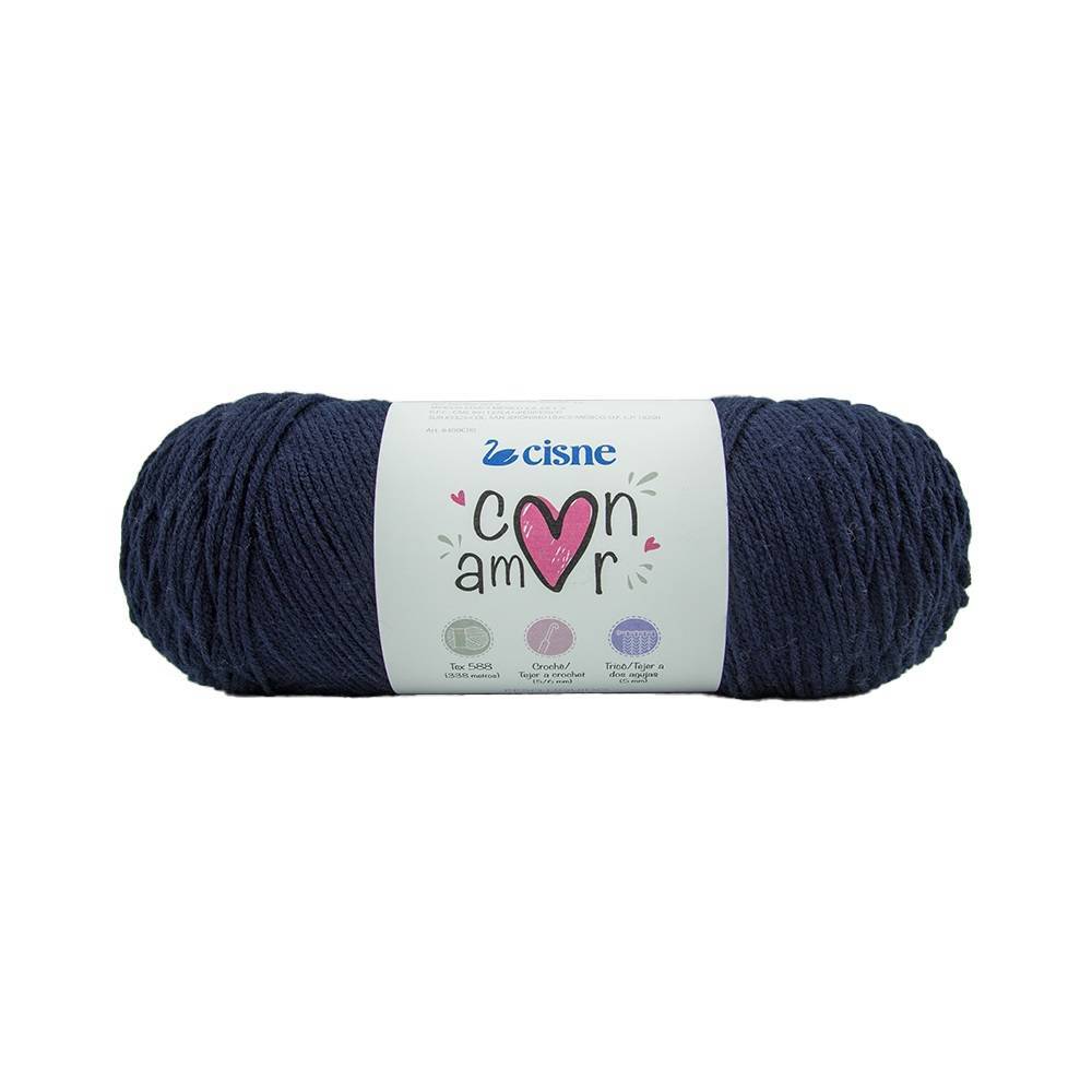 Lã Con Amor cor 1801 Azul Escuro