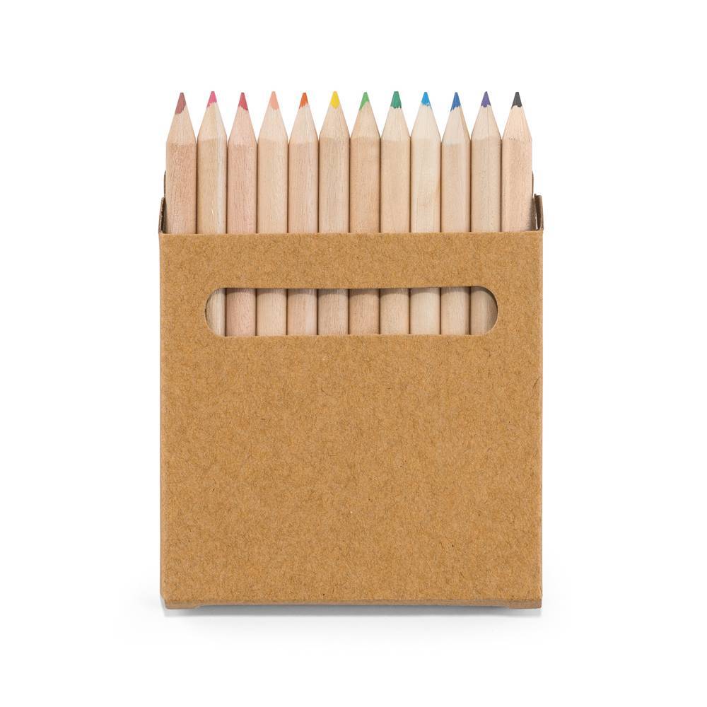Caixa de cartão com 12 mini lápis de cor - Coloured - HYGGE GIFTS