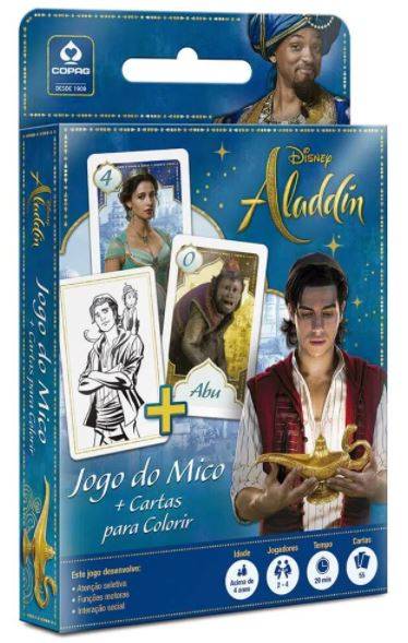 Jogo Mico + Cartas Colorir Aladdin - Copag