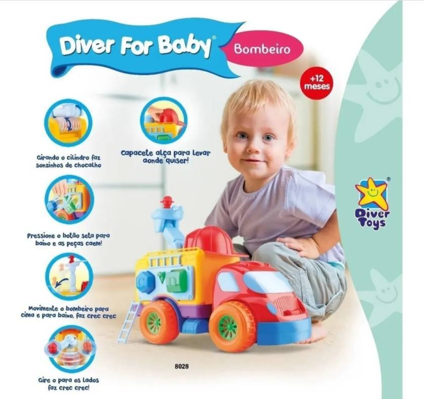 Caminhão Diver For Baby Bombeiro - Divertoys