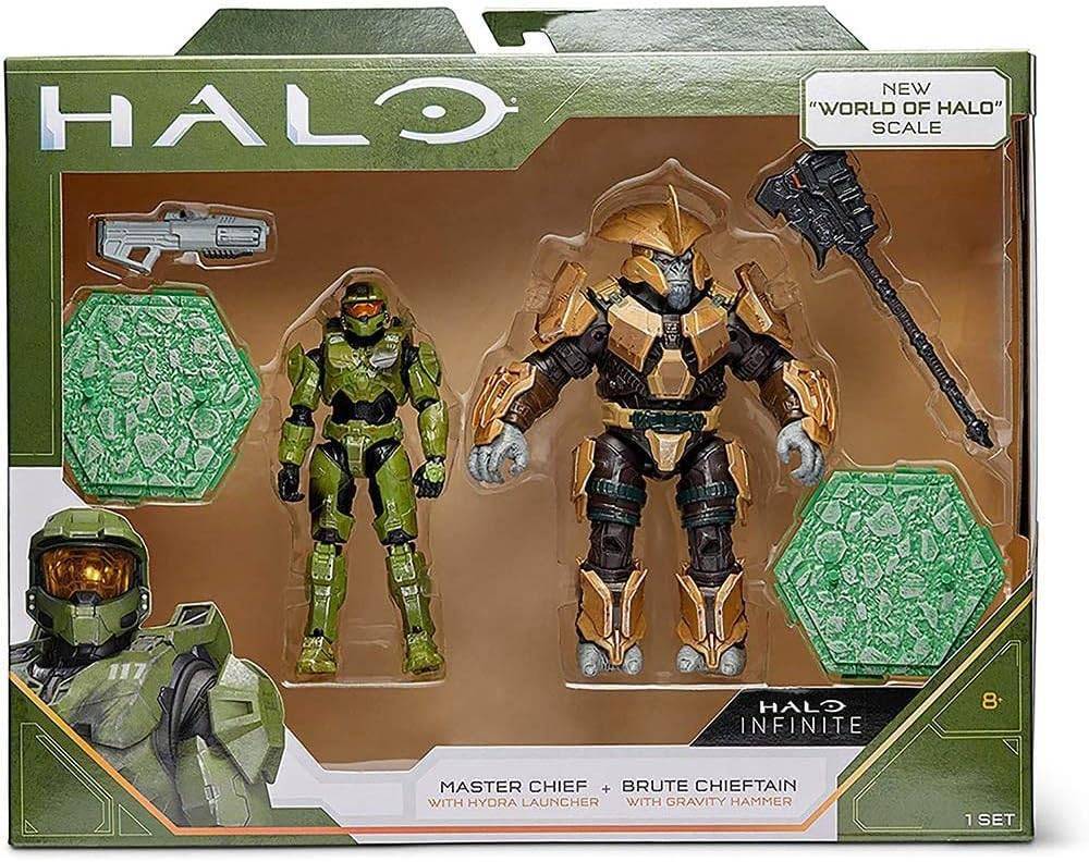 Boneco Halo - 2 Figuras Master Chief e Brute - Sunny