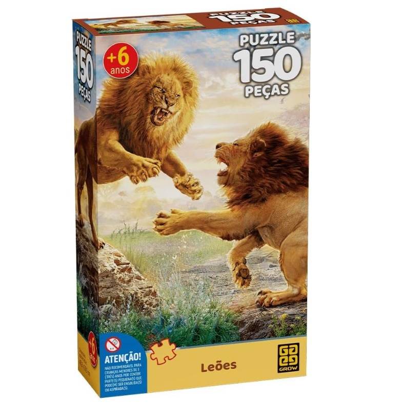 Quebra-Cabeça de Leões 150 Peças - Grow