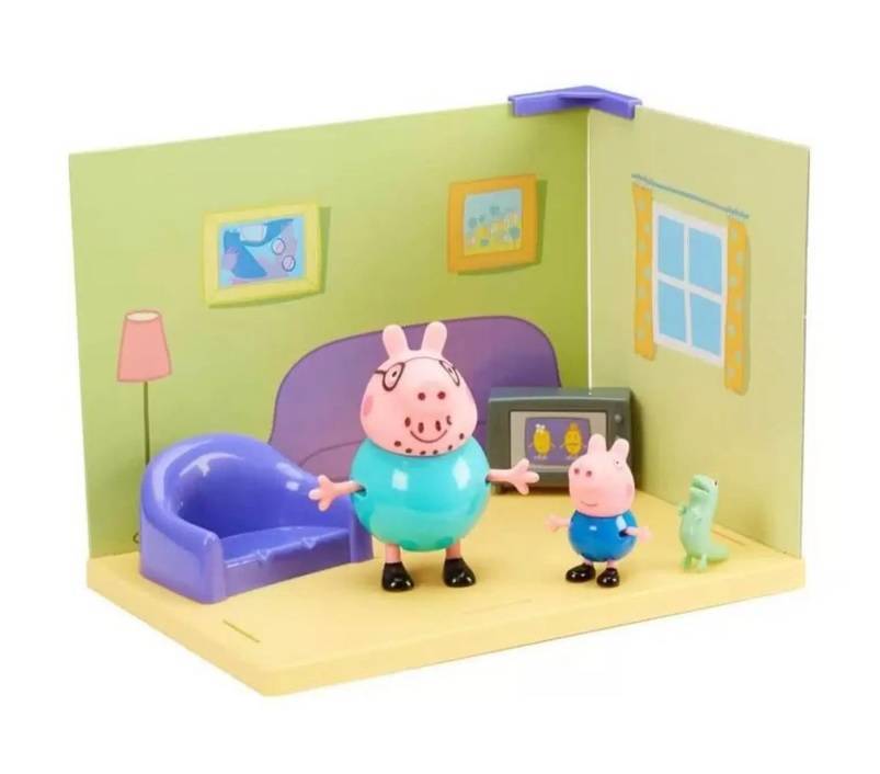 Peppa Pig Sala de TV com Papai Pig e George - Sunny