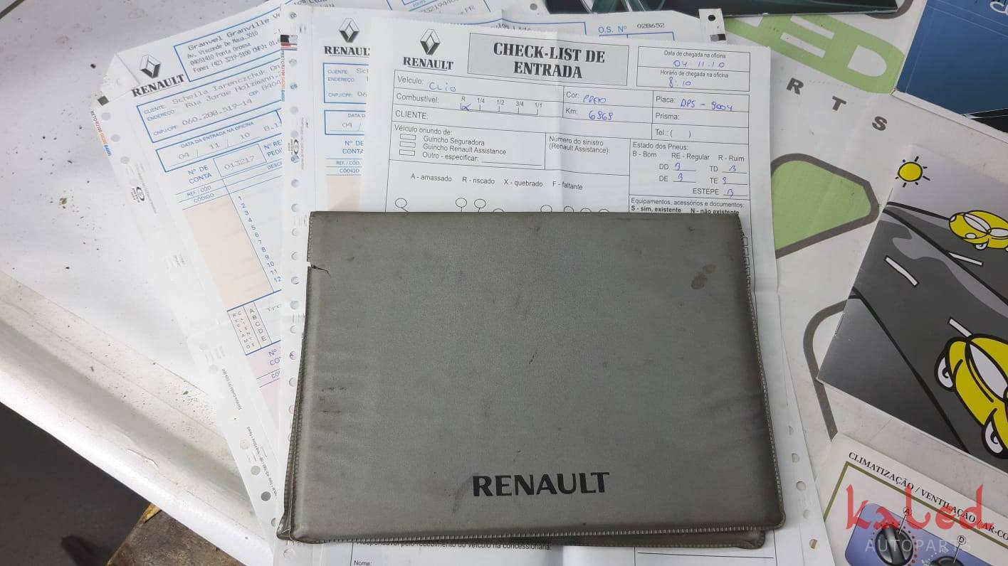 Conjunto manual do proprietário Renault Clio 1.0 16v 2010 - Kaled Auto Parts