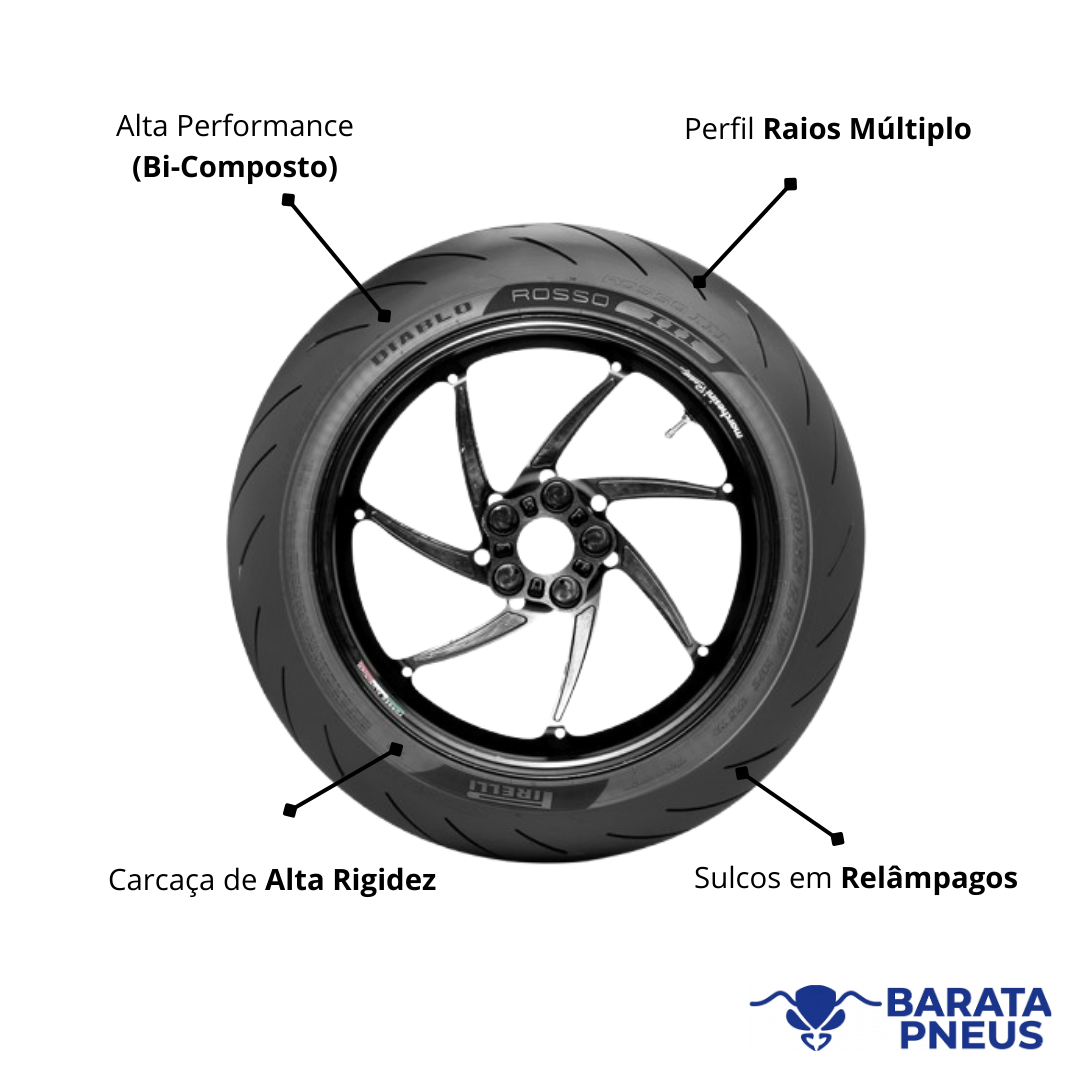 Pirelli Diablo Rosso 3 150/60-ZR17 M/C 66H TL - BARATA PNEUS