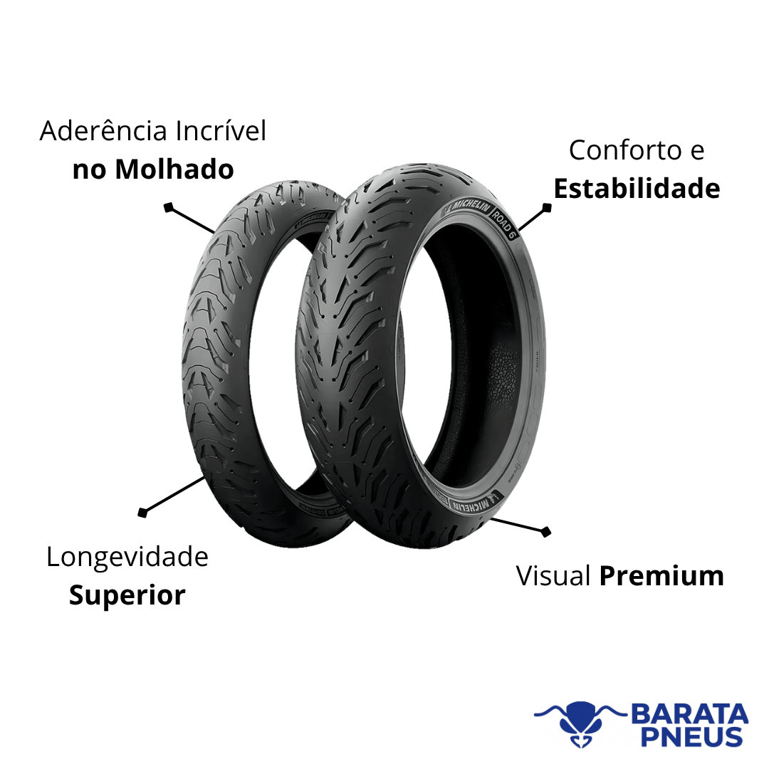 Combo de Pneus Michelin Road 6 120/70-ZR17 + 180/55-ZR17 - BARATA