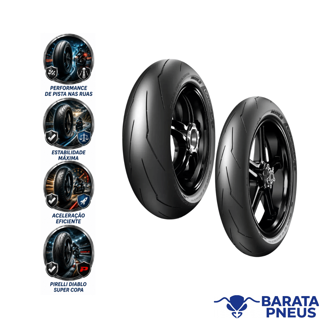 Combo de Pneus Pirelli Diablo Supercorsa SP V3 120/70-17 + 2
