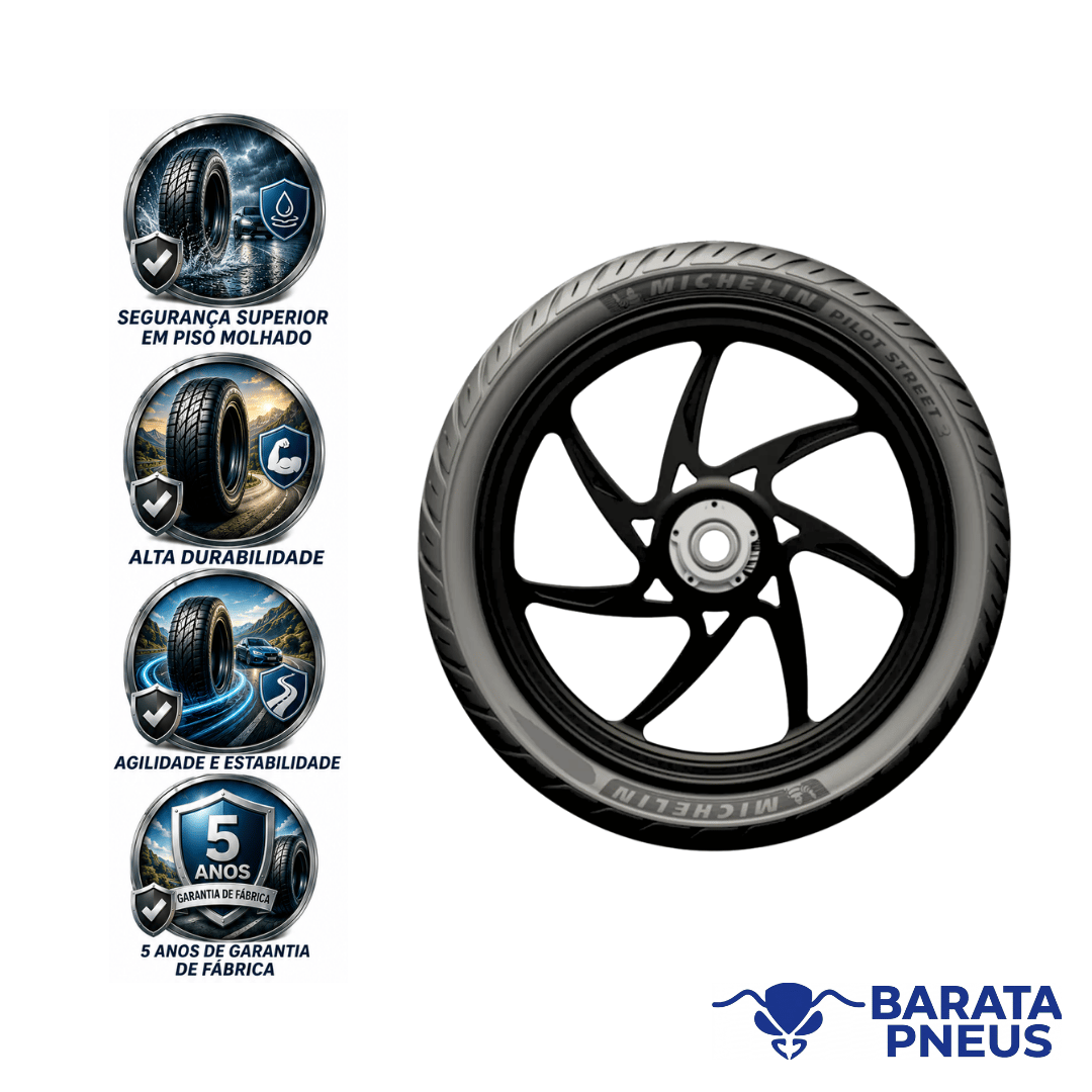 Par de Pneus Michelin Pilot Street 2 - 110/70-17 + 140/70-17