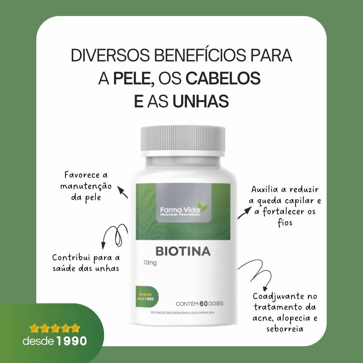 Biotina 10mg - 60 Doses