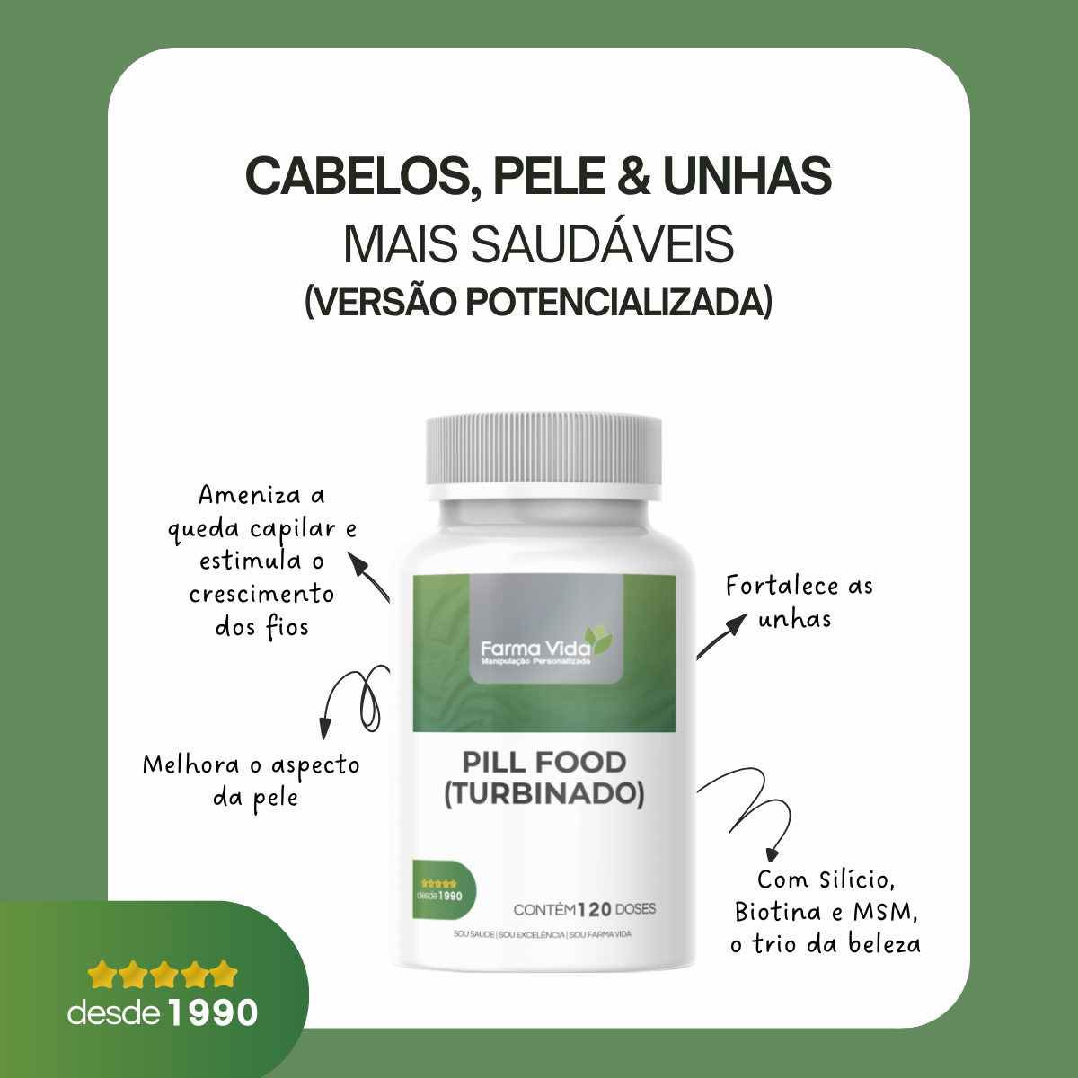 Pill Food Turbinado - 120 Doses