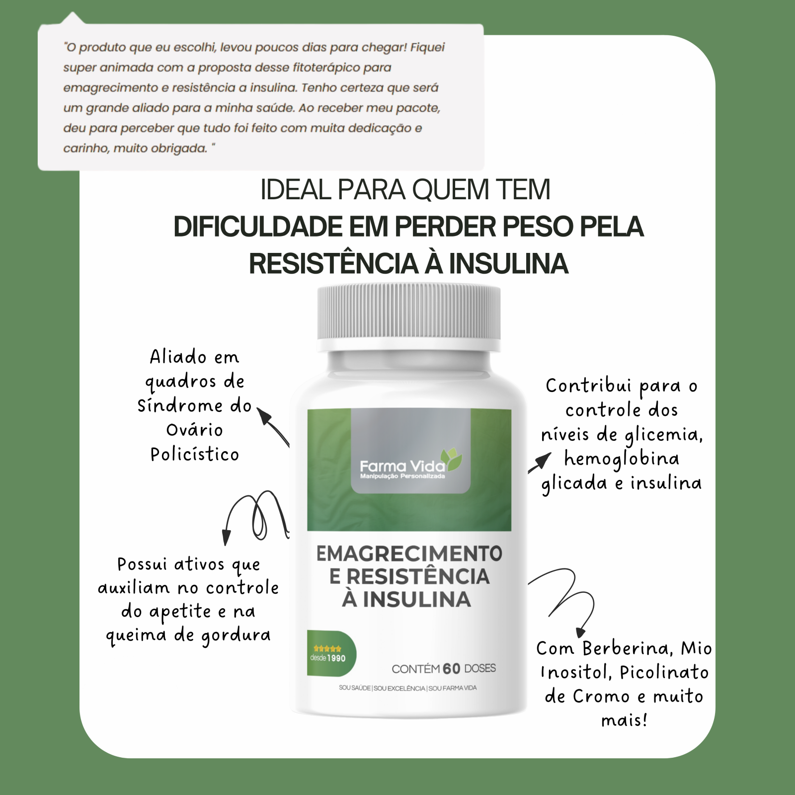 Emagrecimento e Resistência à Insulina - 60 Doses
