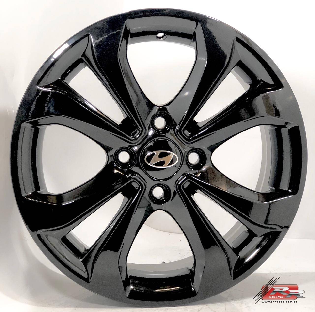 JOGO DE RODA HB20 REPLICA SCORRO S264 14X5 5 PINTADO PRETO 4X100 ET 40 