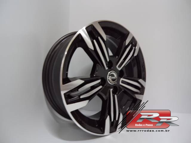 JOGO DE RODA BMW ESPORTIVA ZUNKY ZK770 15X6 DIAMANTADA PRETO 4X100