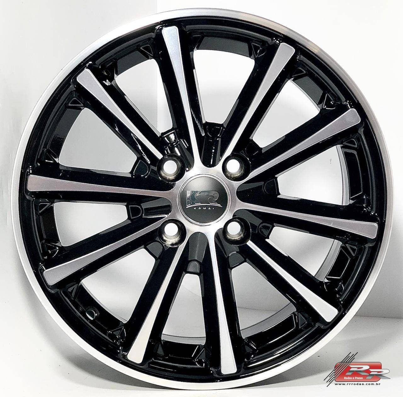 JOGO DE RODA ECLIPSE ESPORTIVA KR K63 15X6 DIAMANTADO PRETO 4X100