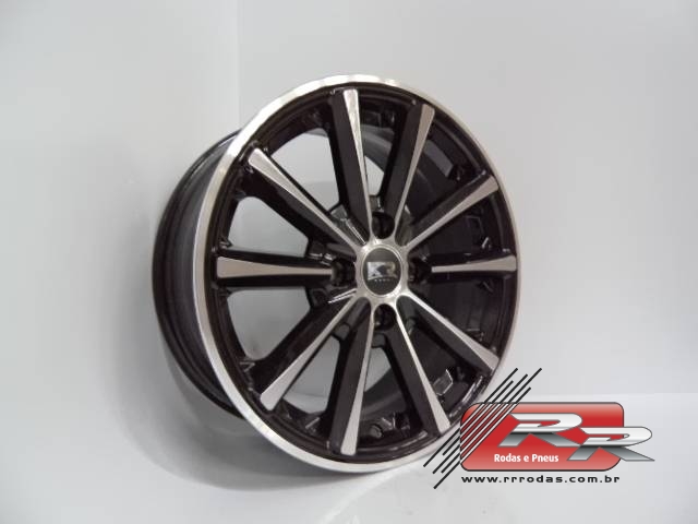 JOGO DE RODA ECLIPSE ESPORTIVA KR K63 15X6 DIAMANTADO PRETO 4X100