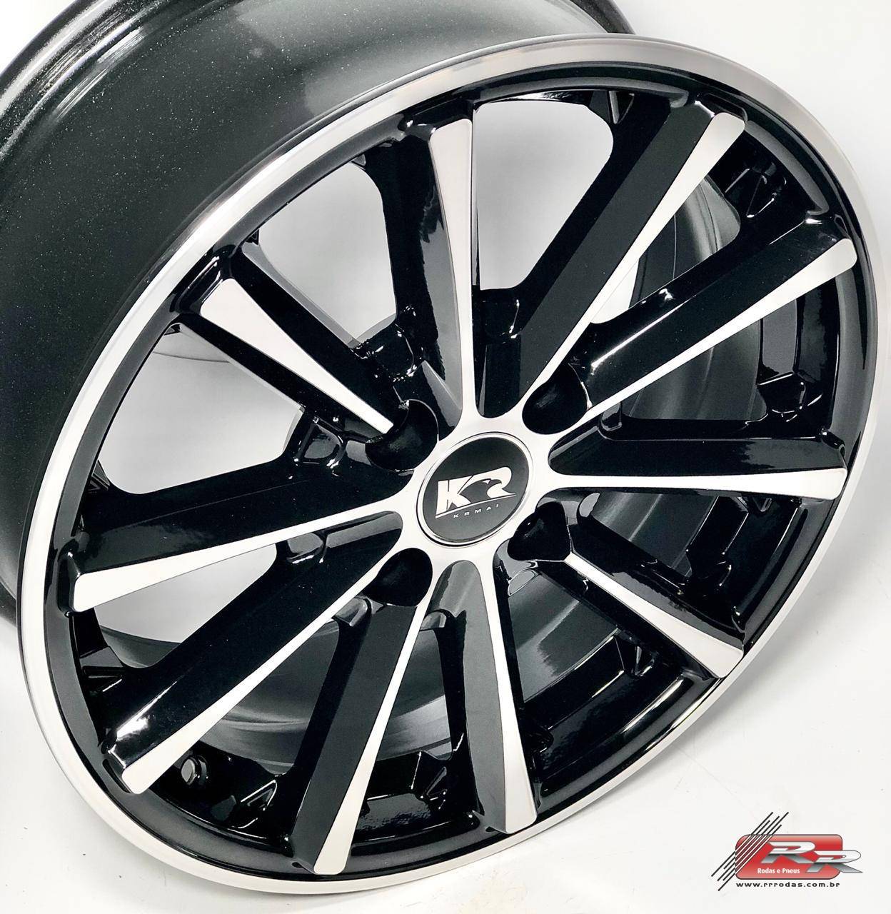 JOGO DE RODA ECLIPSE ESPORTIVA KR K63 15X6 DIAMANTADO PRETO 4X100