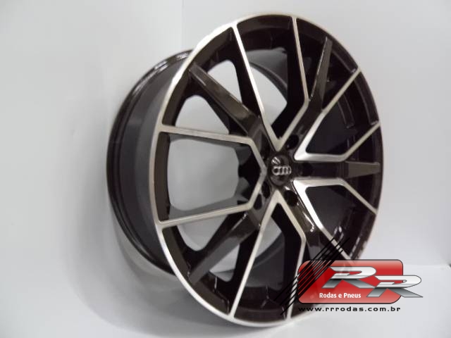 JOGO DE RODA AUDI Q8 REPLICA GT7 20X8,5 DIAMANTADA PRETA 5X112
