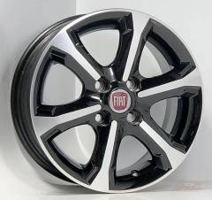 JOGO DE RODA FIAT STRADA REPLICA ZUNKY ZK745 14X6 D. PRETO 4X98 ET