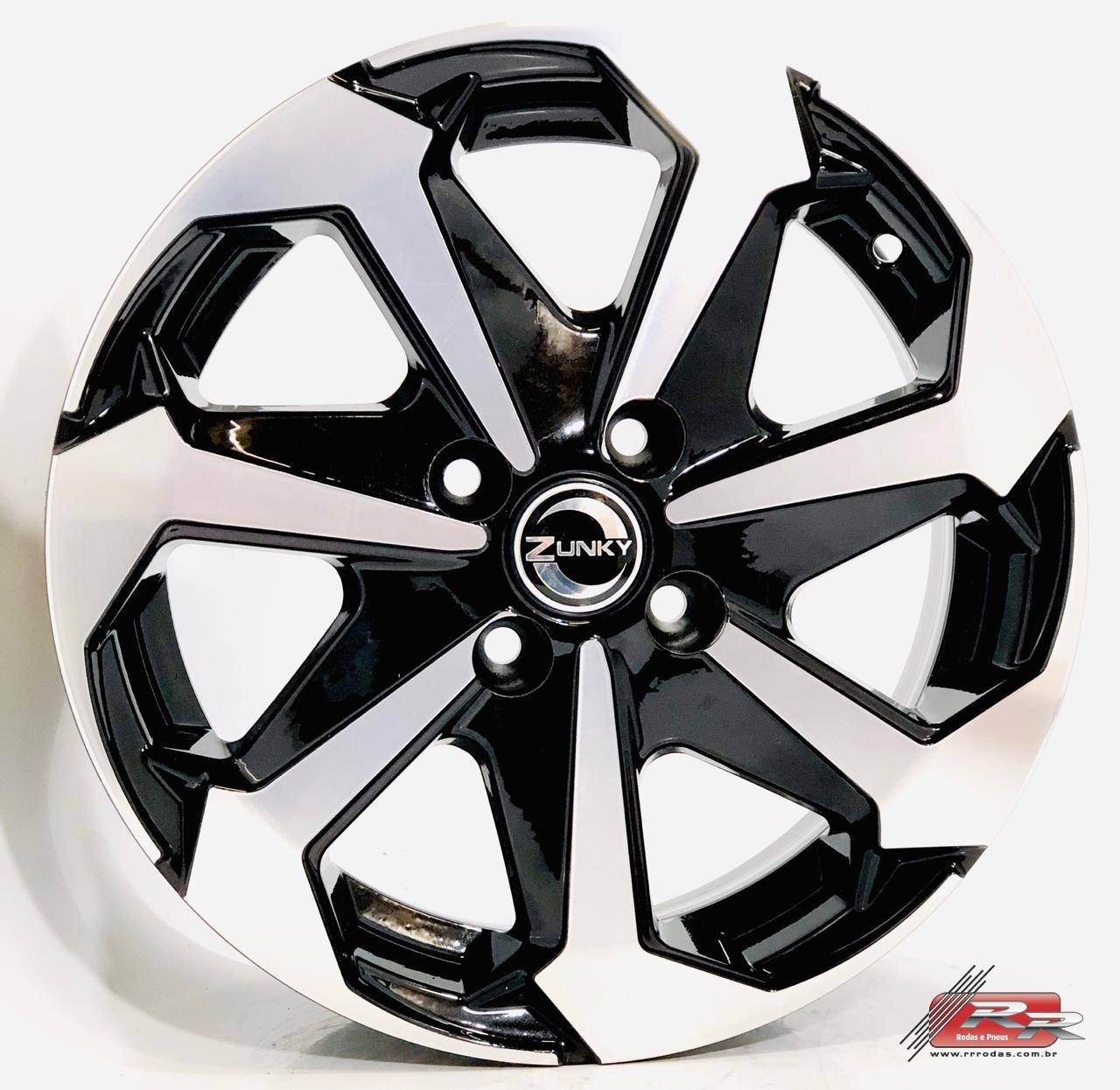 JOGO DE RODA VW JETTA TSI REPLICA ZUNKY ZK890 15X6 D. PRETO 5X100