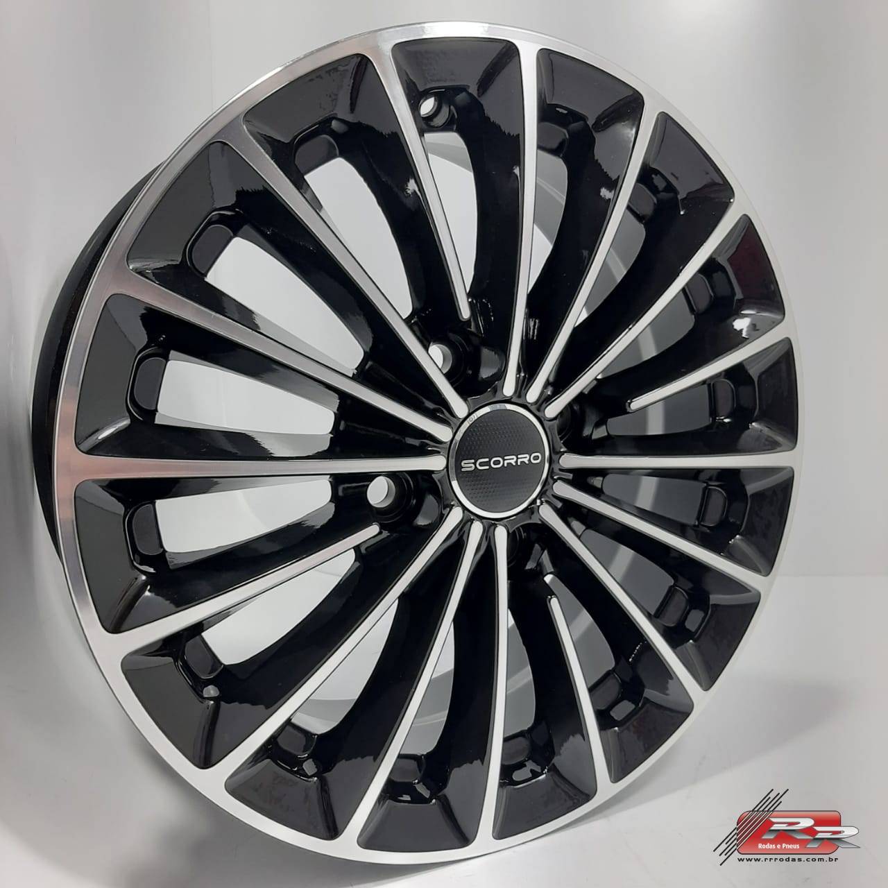 JOGO DE RODA S195 ESPORTIVA SCORRO 14X5,5 DIAMANTADO PRETO 4X108