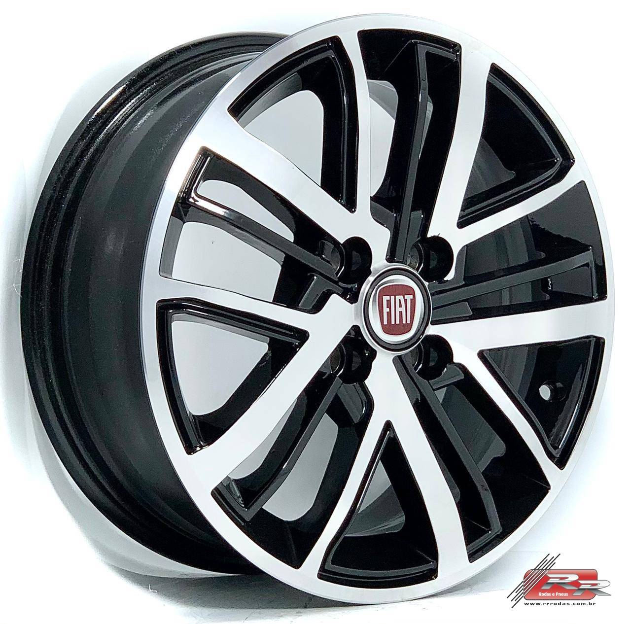 JOGO DE RODA FIAT STRADA 2021 ZUNKY ZK950 17X6 DIAMANTADA PRETA