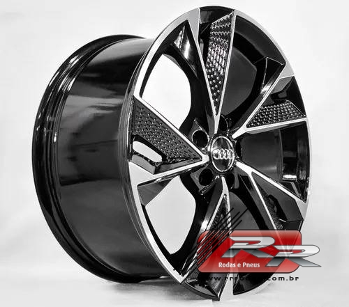 JOGO DE RODA AUDI RS7 REPLICA GT7 20X8,5 DIAMANTADA PRETA 5X112