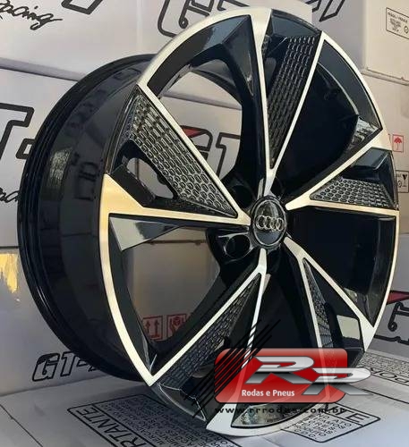 JOGO DE RODA AUDI RS7 REPLICA GT7 20X8,5 DIAMANTADA PRETA 5X112