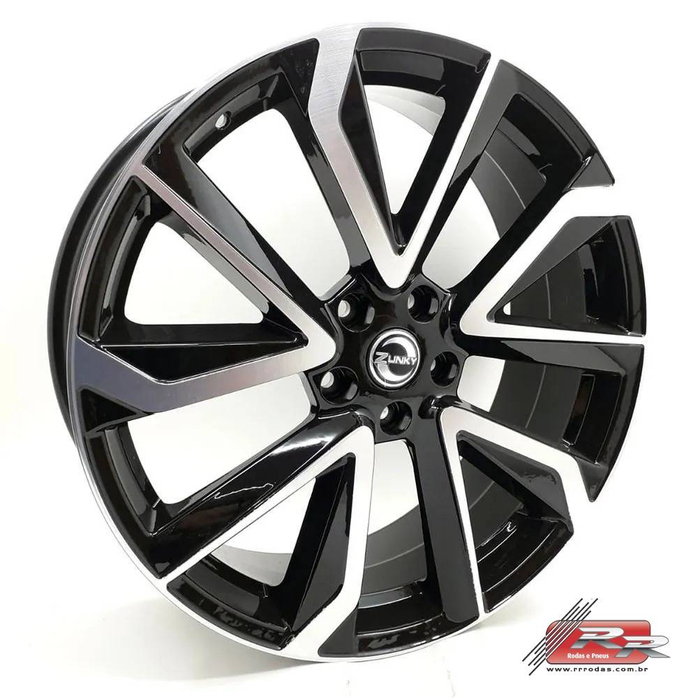 JOGO DE RODA REPLICA ZUNKY ZK 880 18X7 DIAMANTADO PRETO 5X100 ET