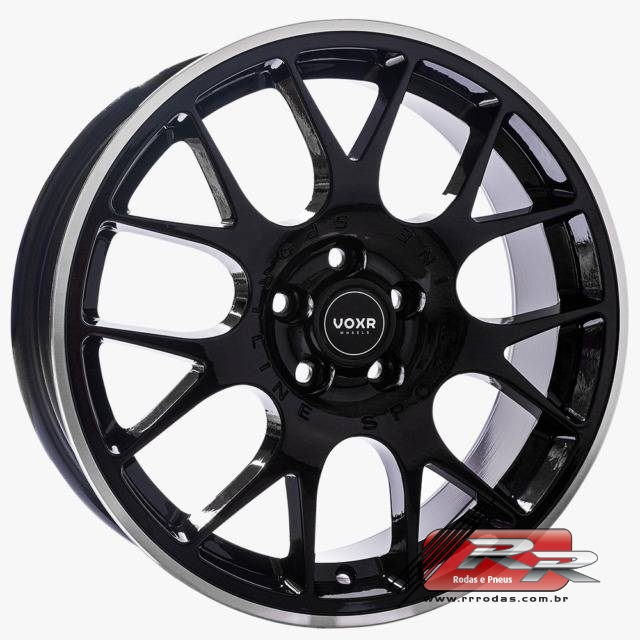 JOGO DE RODA VOXR VX 35 BBS SPORT GENESIS 18x7 PRETO BORDA