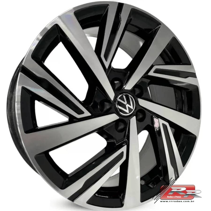 JOGO DE RODA VW VIRTUS REPLICA ZUNKY ZK 1014 15X6 DIAMANTADO PRETO