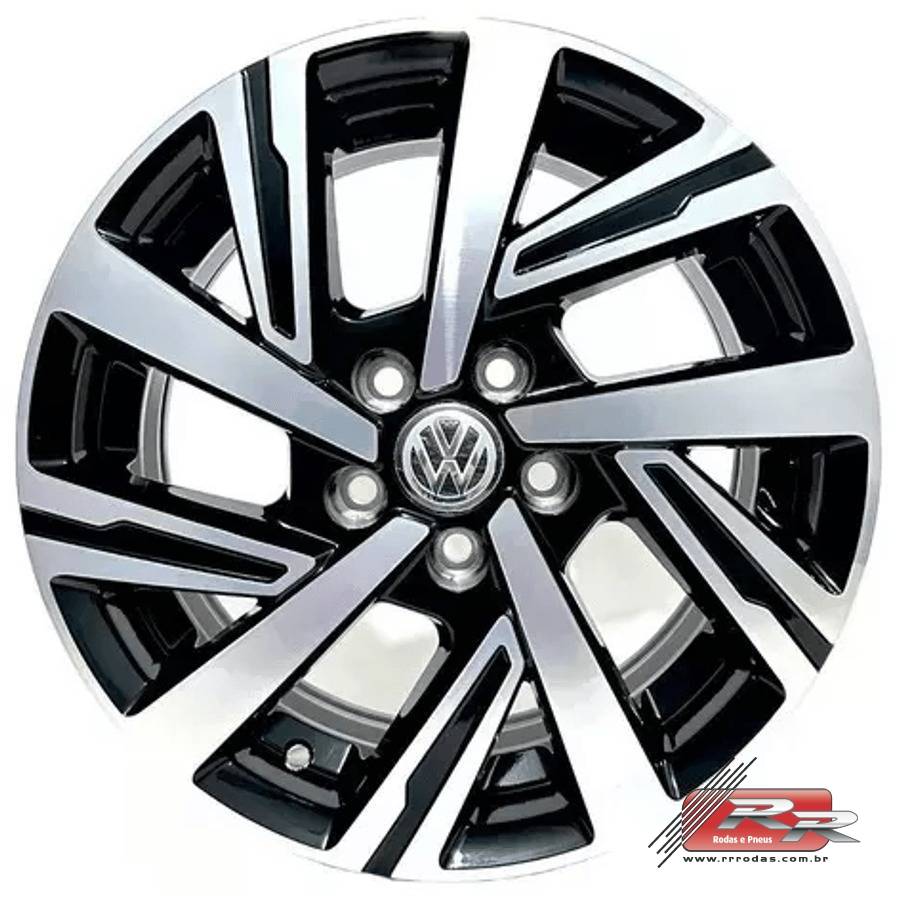 JOGO DE RODA VW VIRTUS REPLICA ZUNKY ZK 1014 15X6 DIAMANTADO PRETO