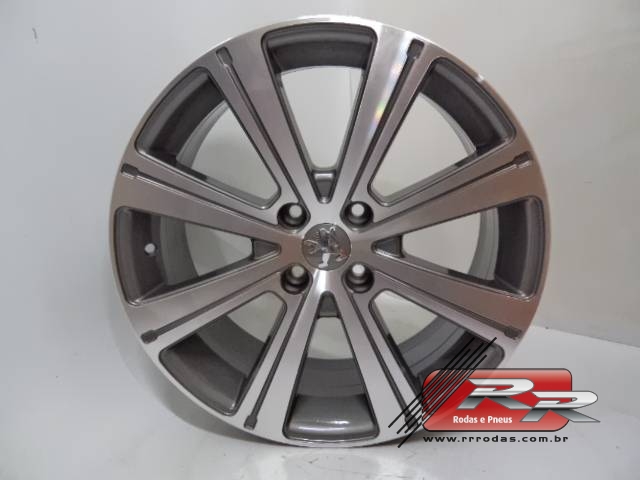 JOGO DE RODA PEUGEOT 308 REPLICA KR R62 17X7 DIAMANTADA GRAFITE