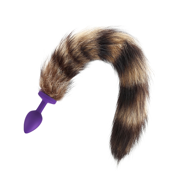 Plug Anal Roxo em Silicone Com Rabo Raposa - SEX SHOP CURITIBA