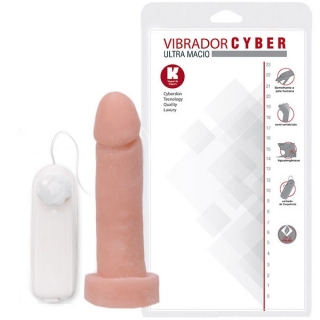 Pênis Cyber Skin com Vibrador Multivelocidade 15,5 x 3,7cm
