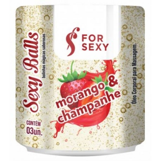 Bolinha Explosiva Morango Com Champanhe For Sexy