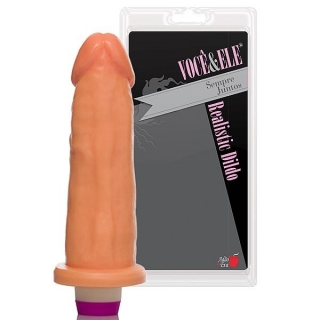 Pênis com Vibrador 20 x 5 cm Cor de Pele