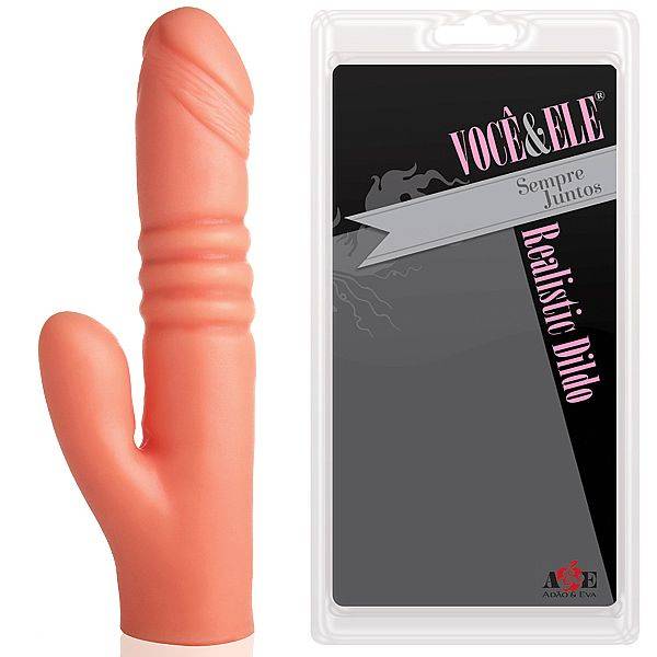 Pênis Com Duplo Massageador Em Borracha 17 x 3 Cm SEX SHOP CURITIBA 