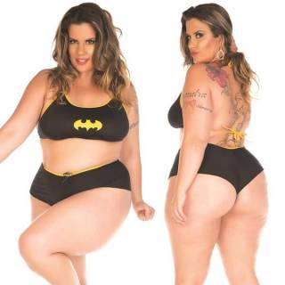 Fantasia Erótica Bat Girl Super Herói Plus Size