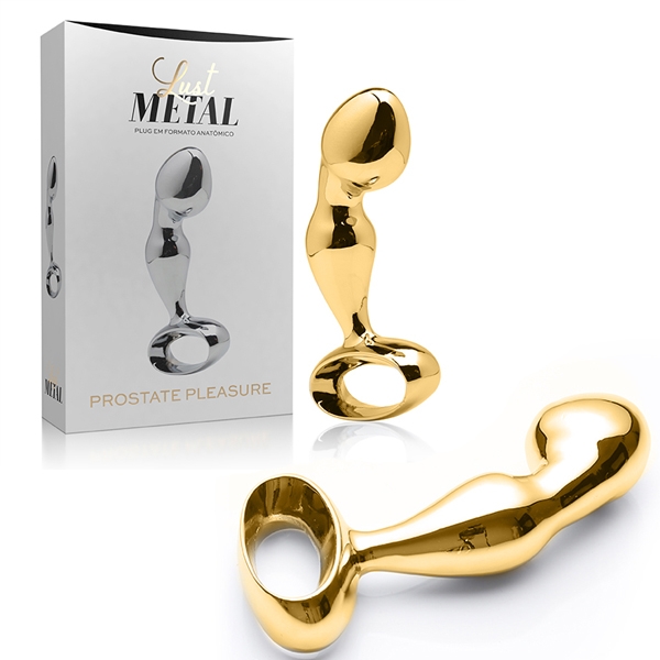 Plug Anal De Prostata Lust Metal 8 x 3 cm Dourado - SEX SHOP CURITIBA