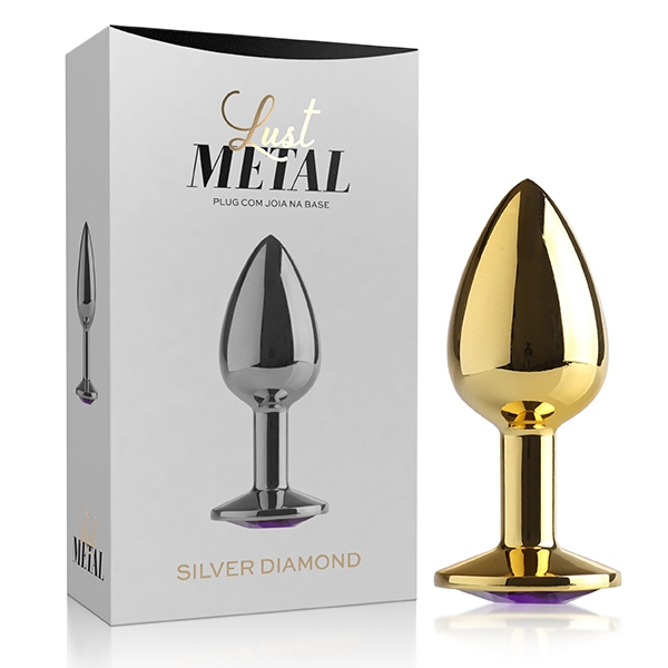 Plug Ouro em Metal Com Pedra - SEX SHOP CURITIBA