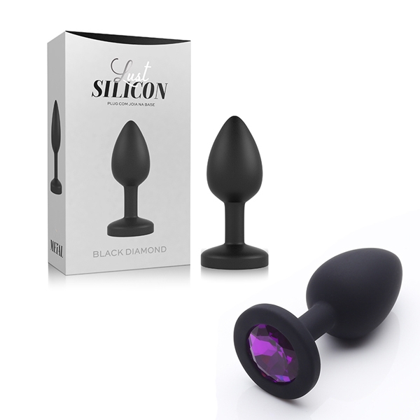 Plug Silicone Black Com Pedra - SEX SHOP CURITIBA