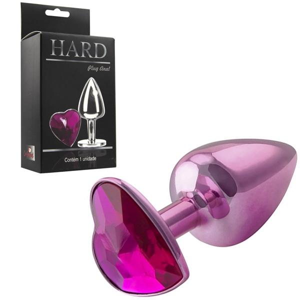 Plug Anal Rosa Metal Corao Hard - SEX SHOP CURITIBA
