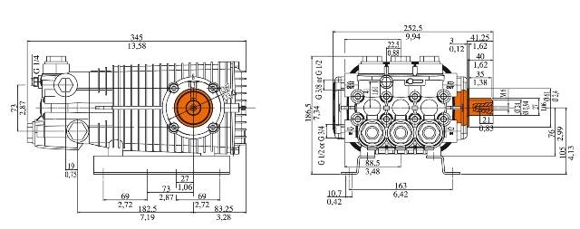 Bomba Triplex Alta Pressão - Comet TW 5550 S - 22 l./min. | 345 bar | 1450 RPM