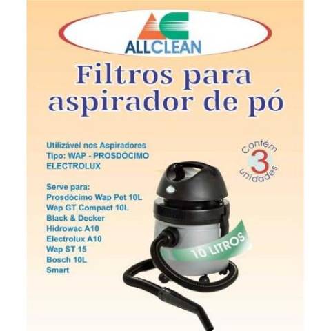 Kit Filtro Descartável para Asp Wap e Electrolux 10l