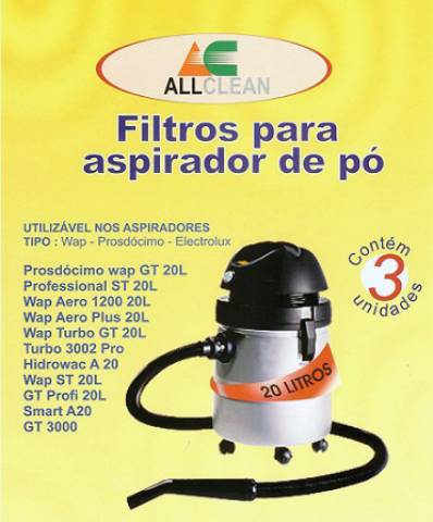 Filtro Descartável Para Aspirador de Pó Wap/Prosdócimo/Electrolux 20 Litros